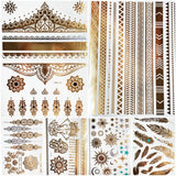 1PC HQ Gold Metallic  Waterproof Temporary Tattoo