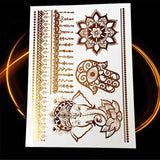 1PC HQ Gold Metallic  Waterproof Temporary Tattoo