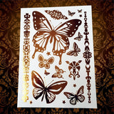 1PC HQ Gold Metallic  Waterproof Temporary Tattoo