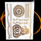 1PC HQ Gold Metallic  Waterproof Temporary Tattoo
