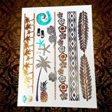 1PC HQ Gold Metallic  Waterproof Temporary Tattoo
