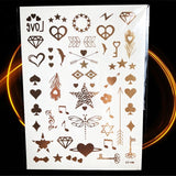 1PC HQ Gold Metallic  Waterproof Temporary Tattoo