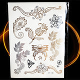 1PC HQ Gold Metallic  Waterproof Temporary Tattoo