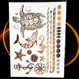 1PC HQ Gold Metallic  Waterproof Temporary Tattoo