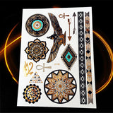 1PC HQ Gold Metallic  Waterproof Temporary Tattoo