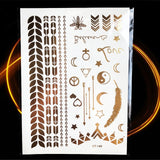 1PC HQ Gold Metallic  Waterproof Temporary Tattoo