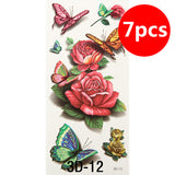 7PCS HQ Beautiful 3D Waterproof Temporary Tattoo