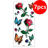 7PCS HQ Beautiful 3D Waterproof Temporary Tattoo