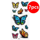 7PCS HQ Beautiful 3D Waterproof Temporary Tattoo