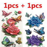 7PCS HQ Beautiful 3D Waterproof Temporary Tattoo