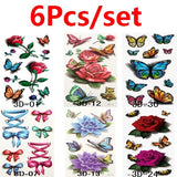 7PCS HQ Beautiful 3D Waterproof Temporary Tattoo